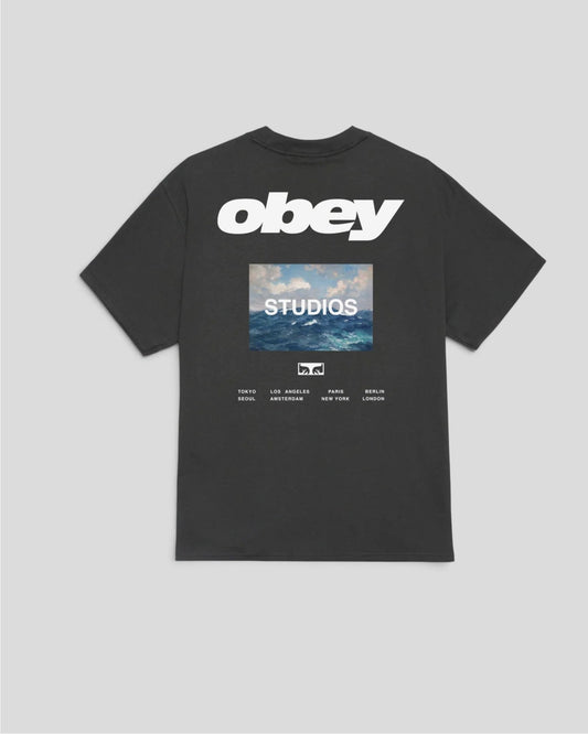 Obey || Wave T-Shirt -Vintage Black -M' Obey