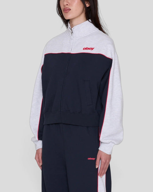 Obey || Zeno Mock Neck Zip Up - Dark Navy Multi