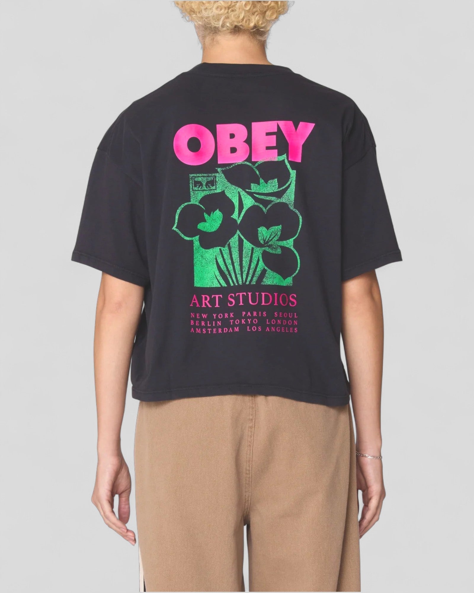 Obey || Art Studio Flowers Tee - Digital Black Obey
