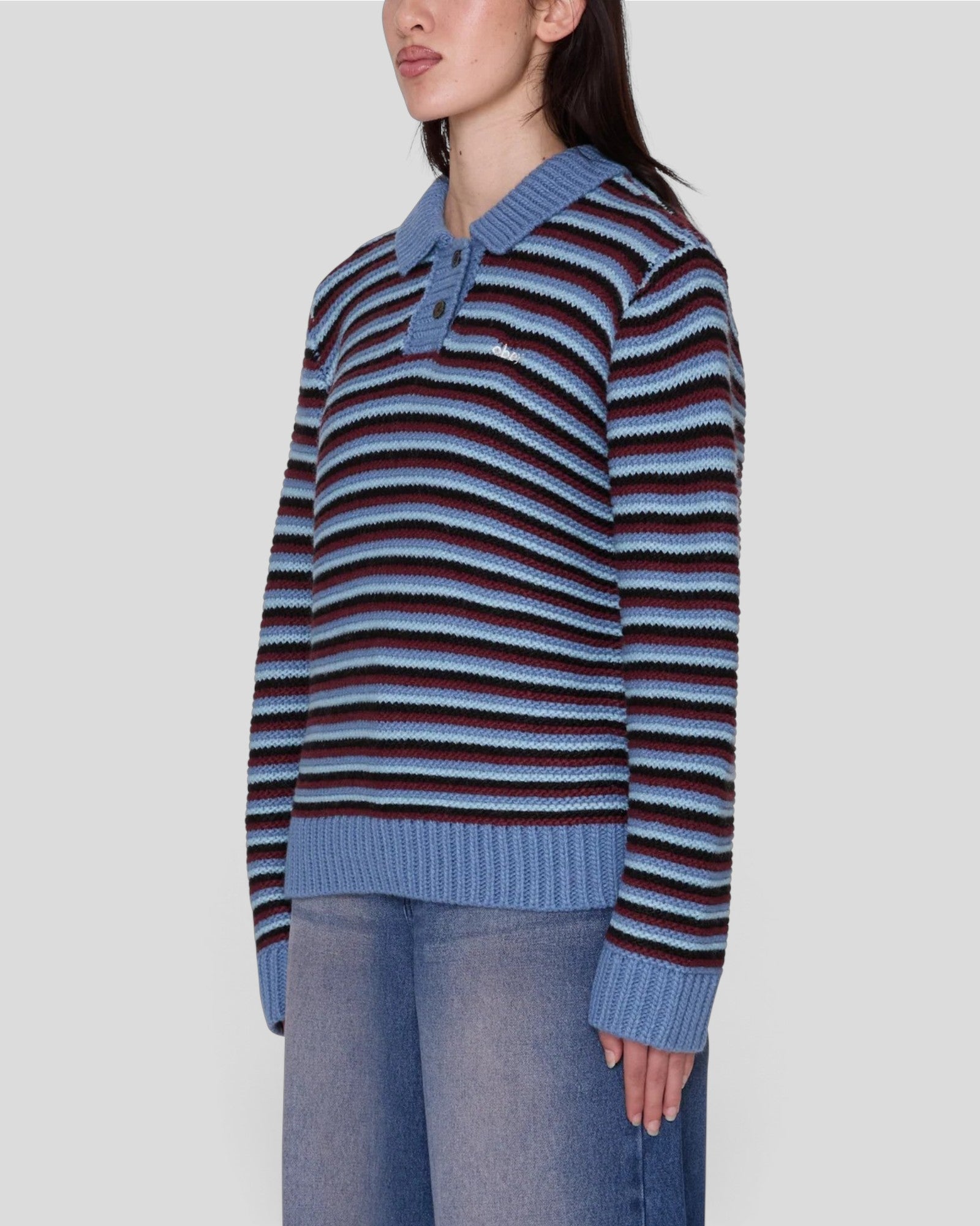 Obey || Colette Polo Sweater - Coronet Blue Multi Obey