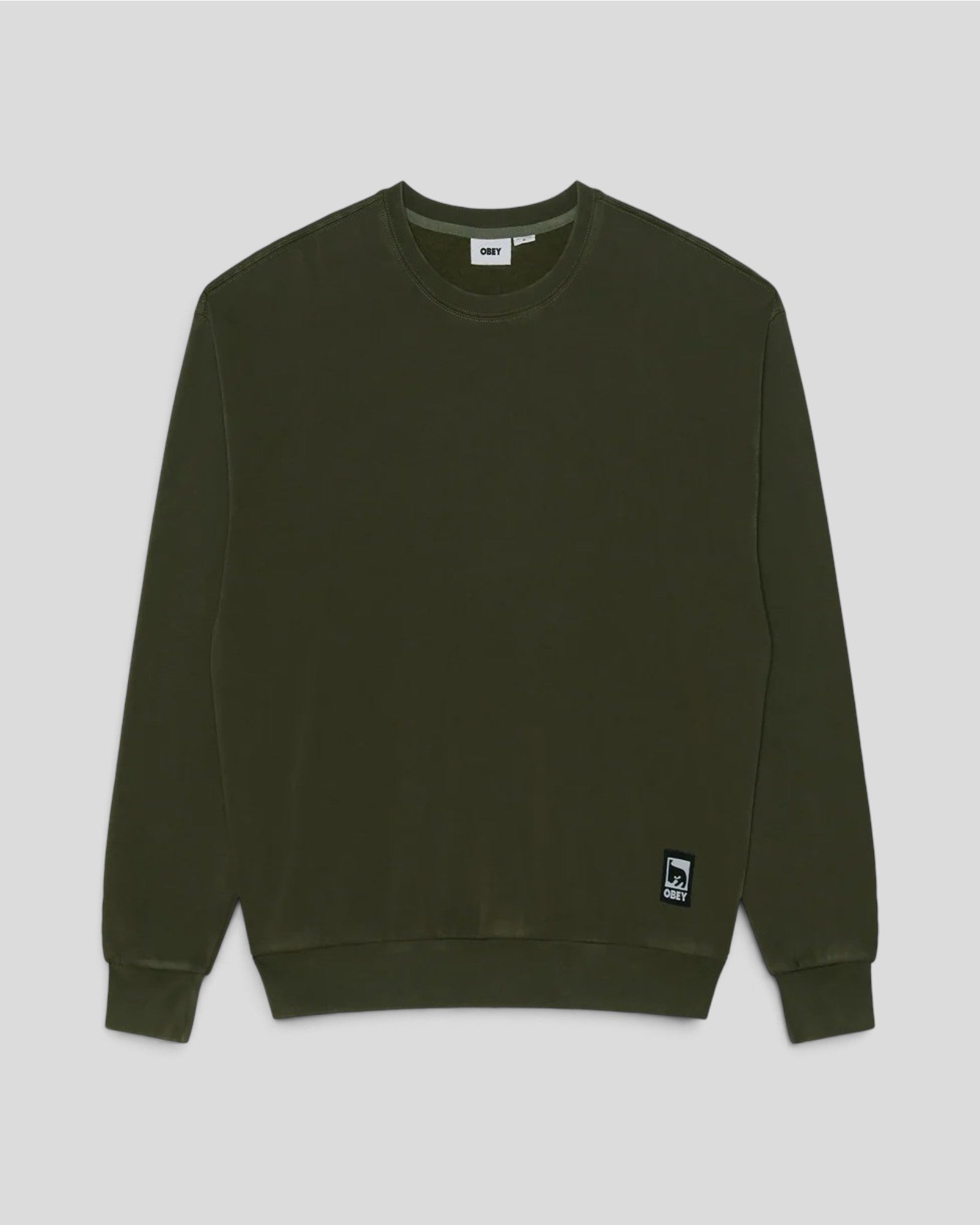 Obey || Post Crewneck - Dusty Black Olive Obey