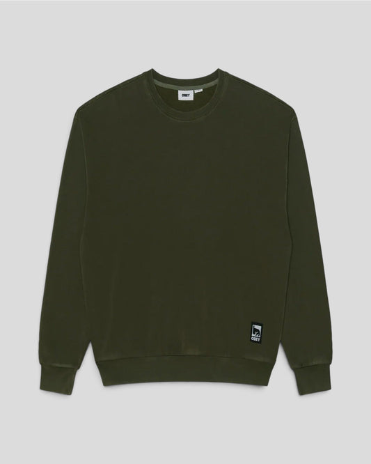 Obey || Post Crewneck - Dusty Black Olive Obey
