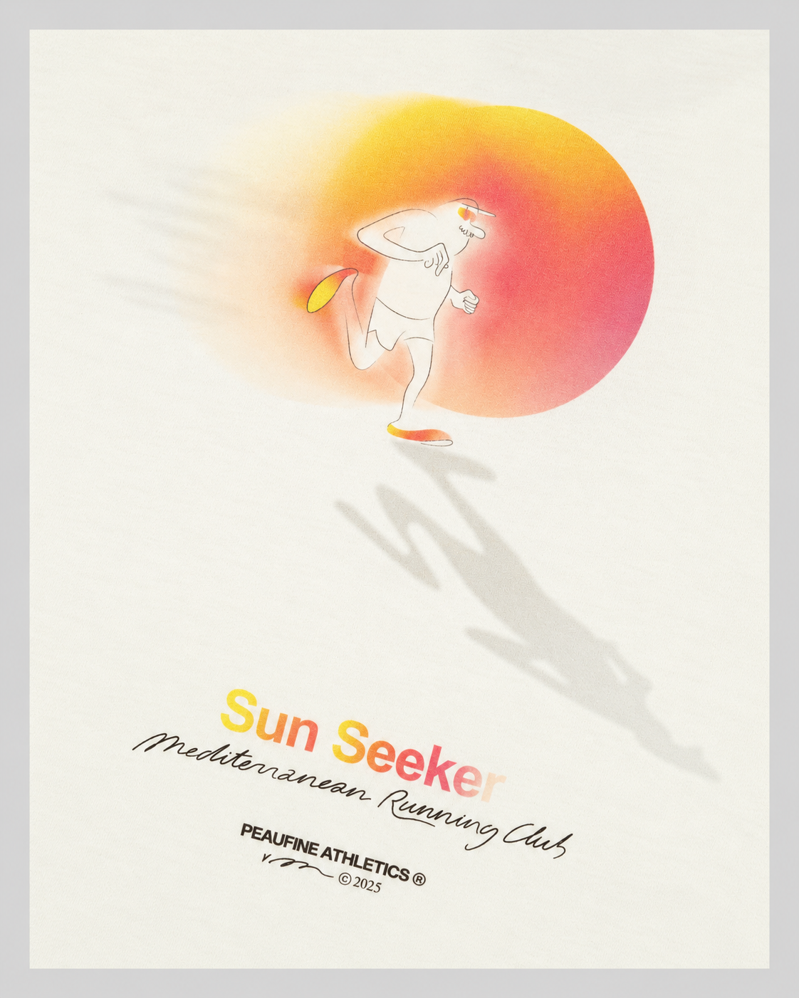 Peaufine || Oversize T-Shirt Sun Seeker - Off White- M' — vue 5 sur fond gris