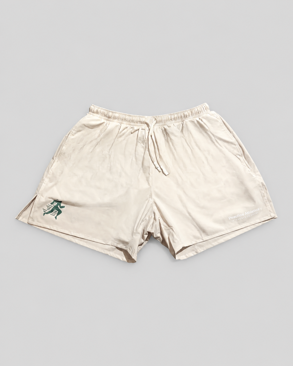Peaufine Atalante X Peafine X Gouache - Running Short - Beige - M" — vue 1 sur fond gris