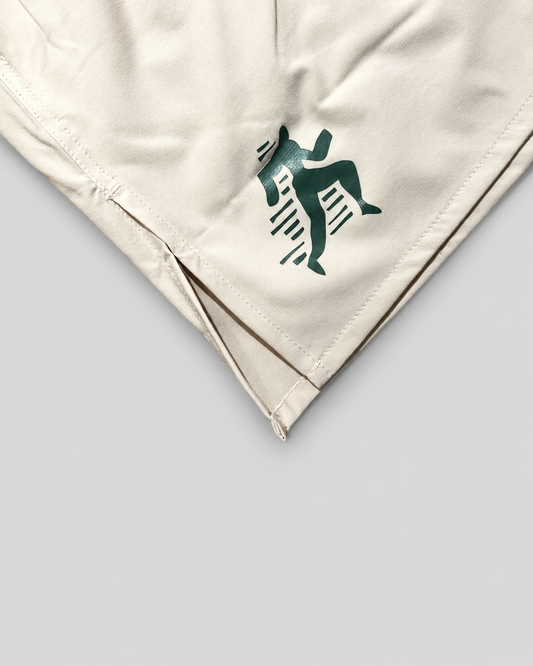 Peaufine Atalante X Peafine X Gouache - Running Short - Beige - M" — vue 2 sur fond gris