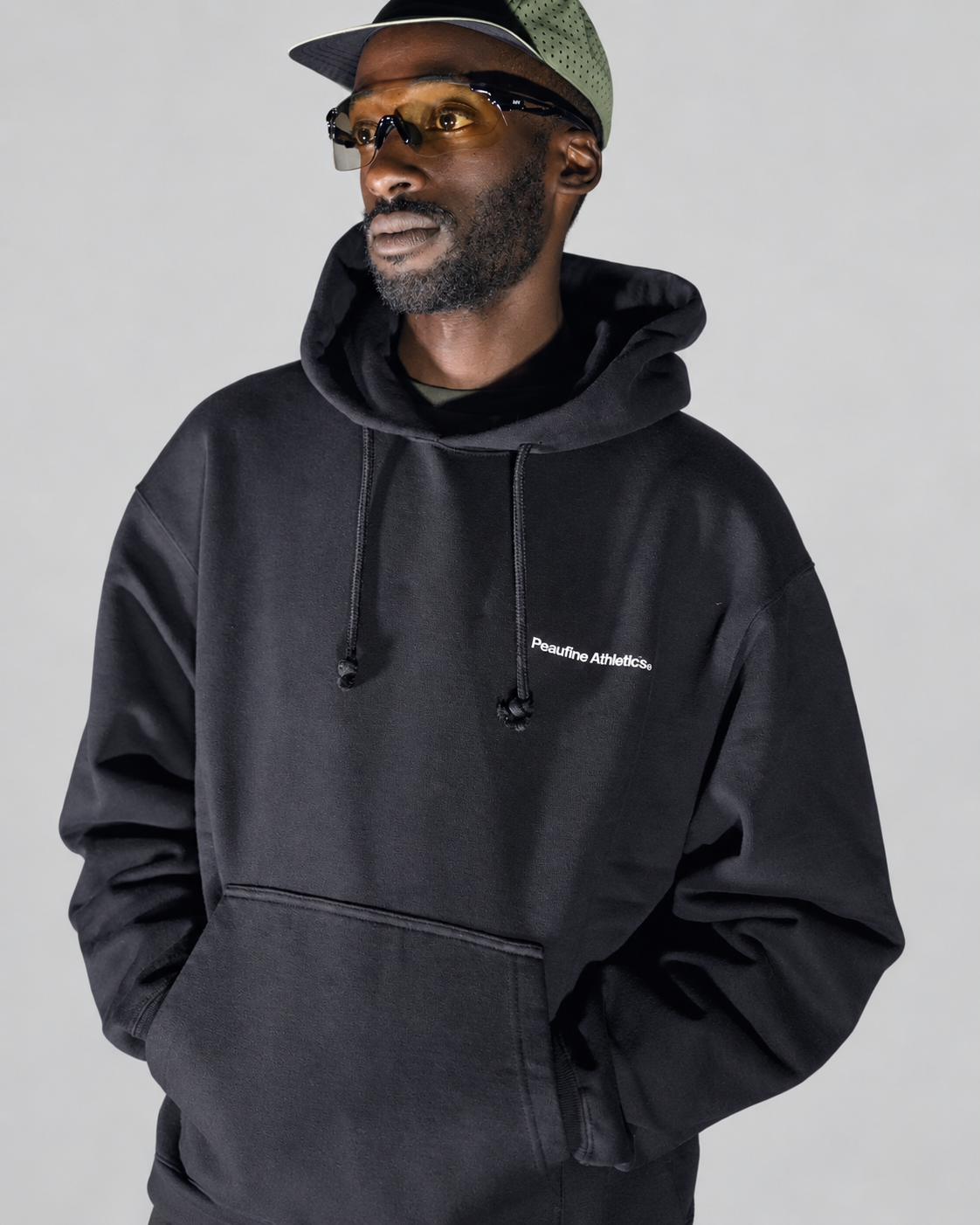 Peaufine Heavyweight Hoodie - Black - M' — vue 3 sur fond gris