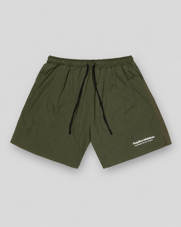 Short Peaufine Essential kaki, face, fond gris