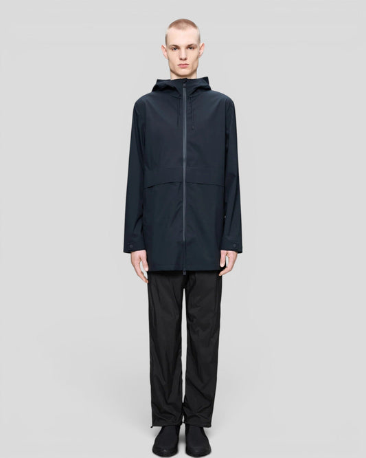 Rains || Suva Hardshell Long Jacket - Navy Rains