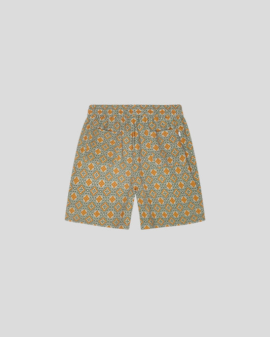 Les Deux || Harry Arabesque AOP Shorts - Sea Moss Green Les Deux