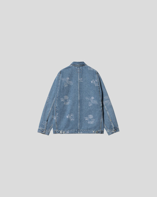 Carhartt || W' Stamp Jacket - Print Blue Carhartt