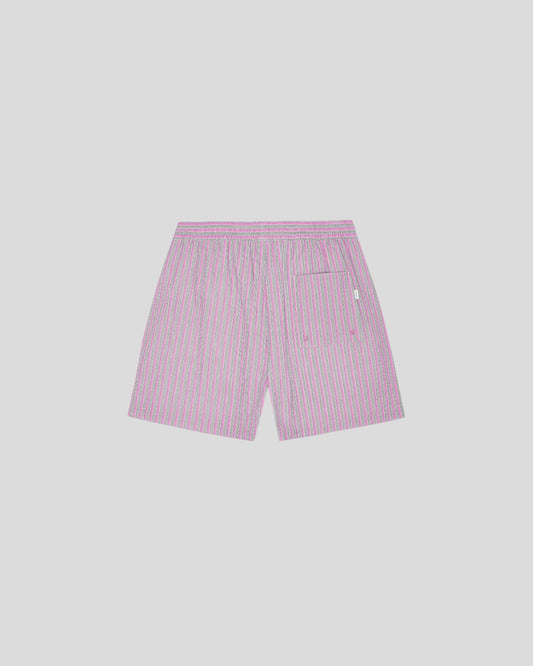 Les Deux || Stan Stripe Seersucker Swim Short - Crocus Pink Les Deux