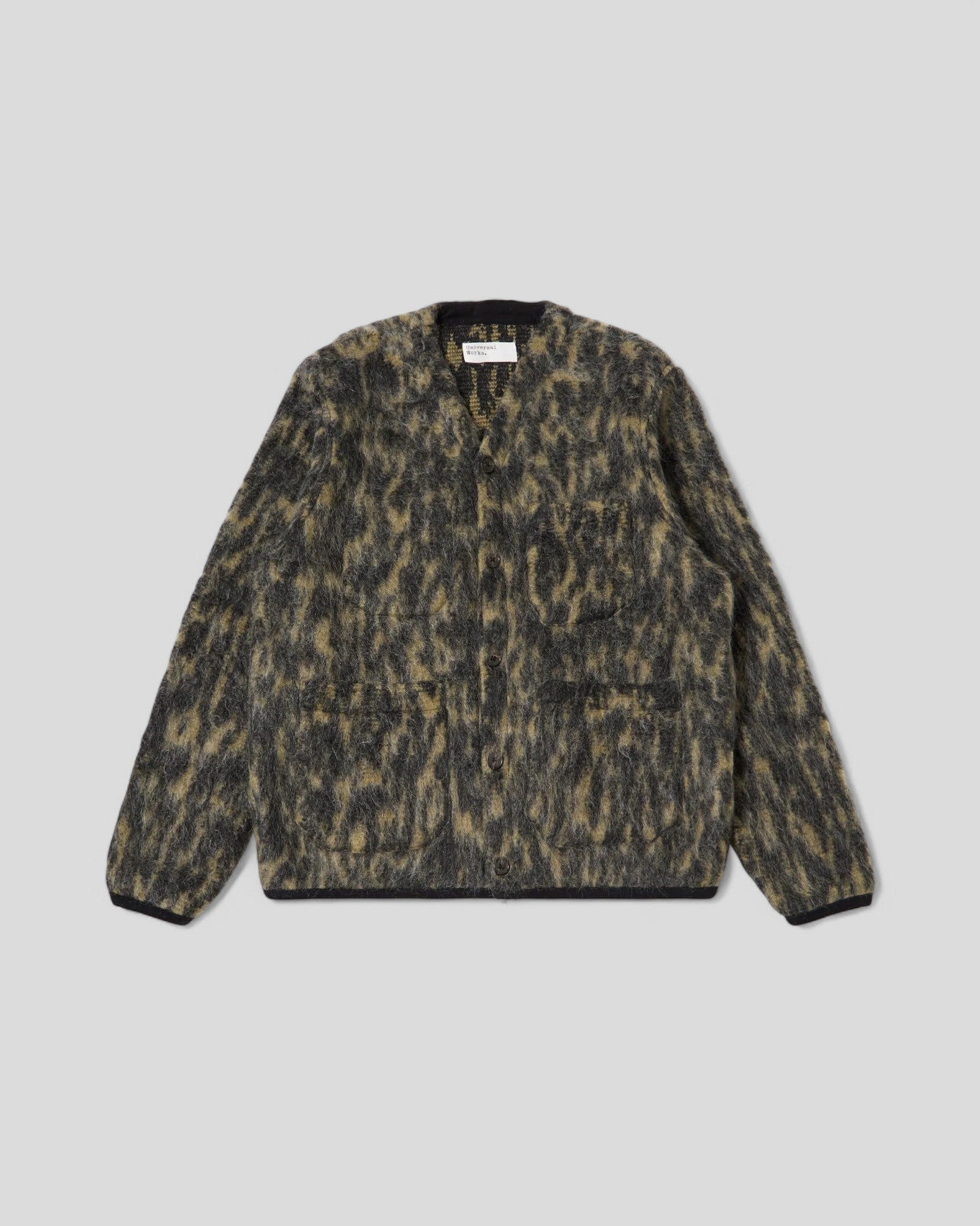 Universal Works || Cardigan Dolce Fleece - Charcoal Universal Works