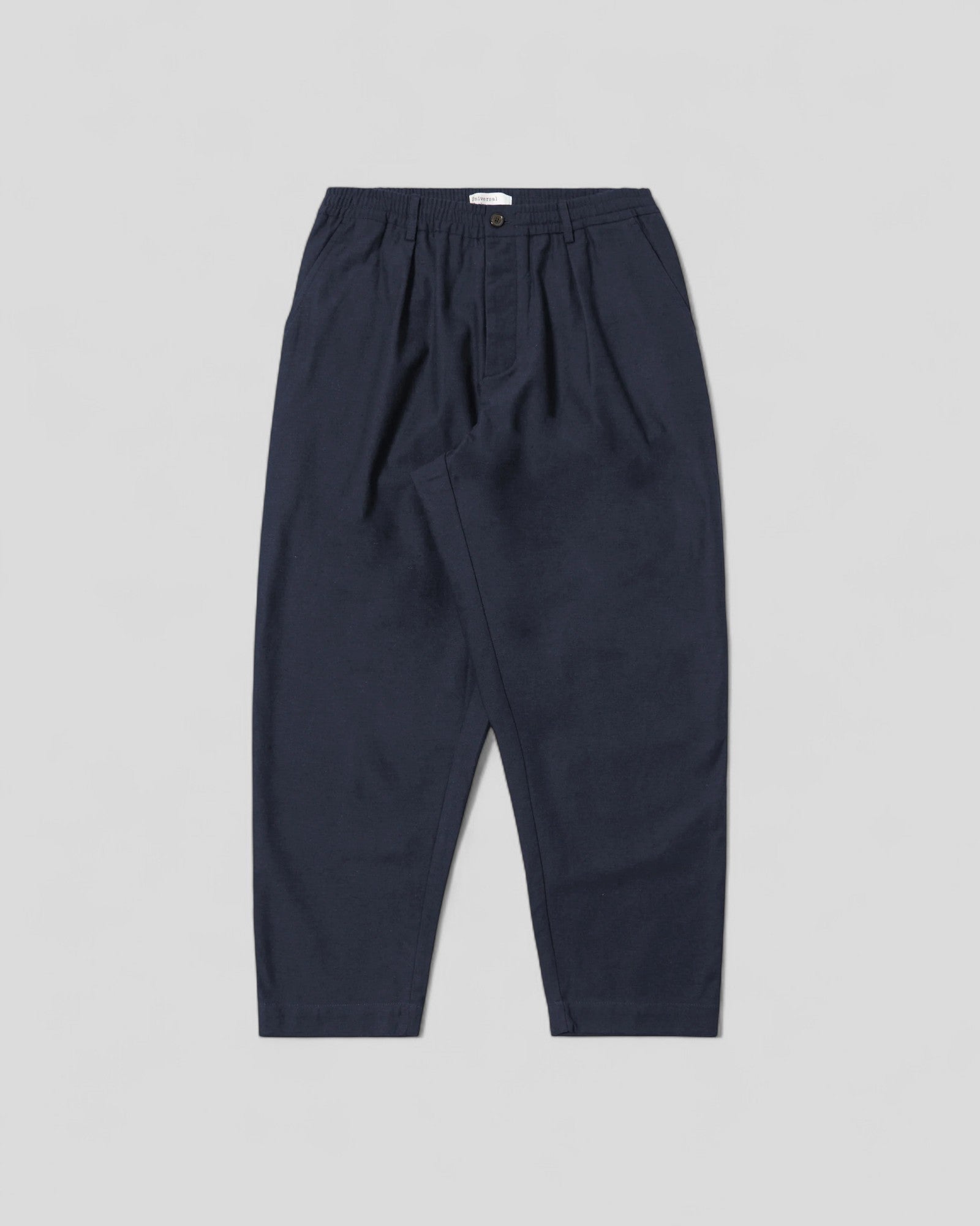 Universal Works || Pleated Track Pant Lucca Suiting - Navy Universal Works