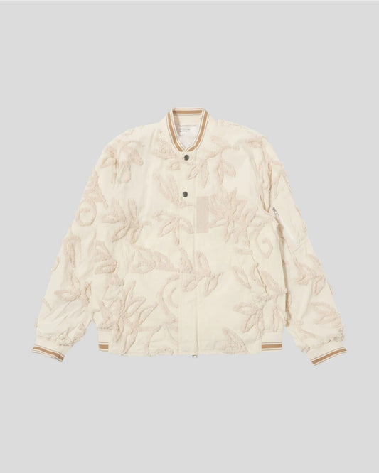 Universal Works || Bomber Jacket 3D flower - Ecru Universal Works