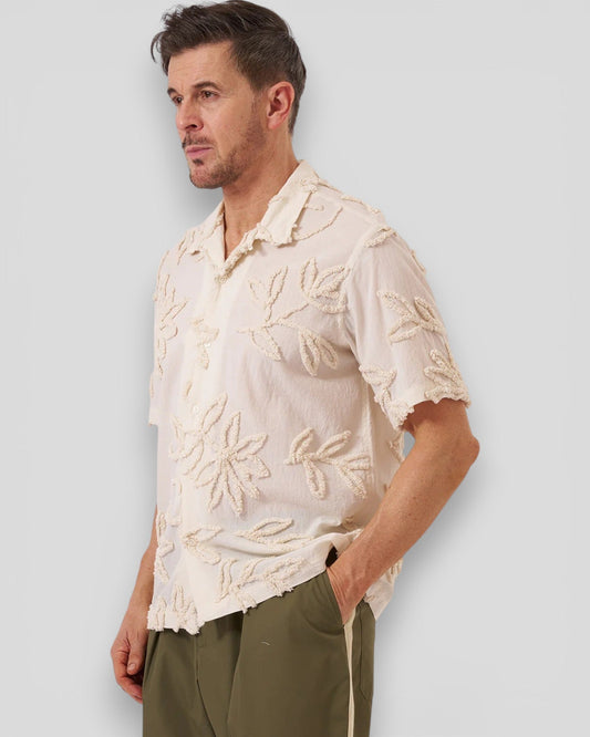 Universal Works || Road Shirt 3D Flower - Ecru Universal Works