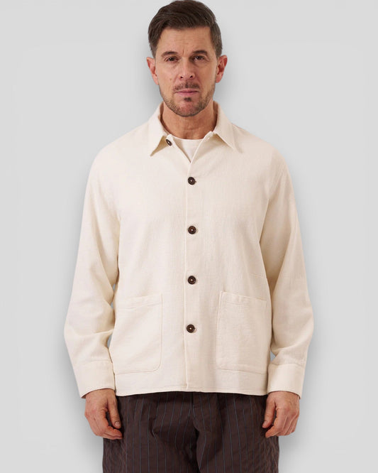 Universal Works || Travail Overshirt Kendal Cotton - Ecru Universal Works