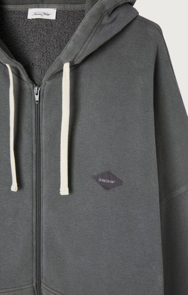 American Vintage || Izubird - Sweat Capuche Zippe - Ardoise Vintage American Vintage