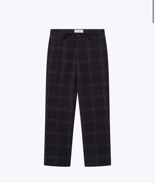 Les Deux || Como Reg Check Wool Mélange Suit Pants - Charcoal Melange / Grey Melange Les Deux