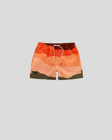 OAS || Fire Wave Swim Shorts - Orange/ Kaki