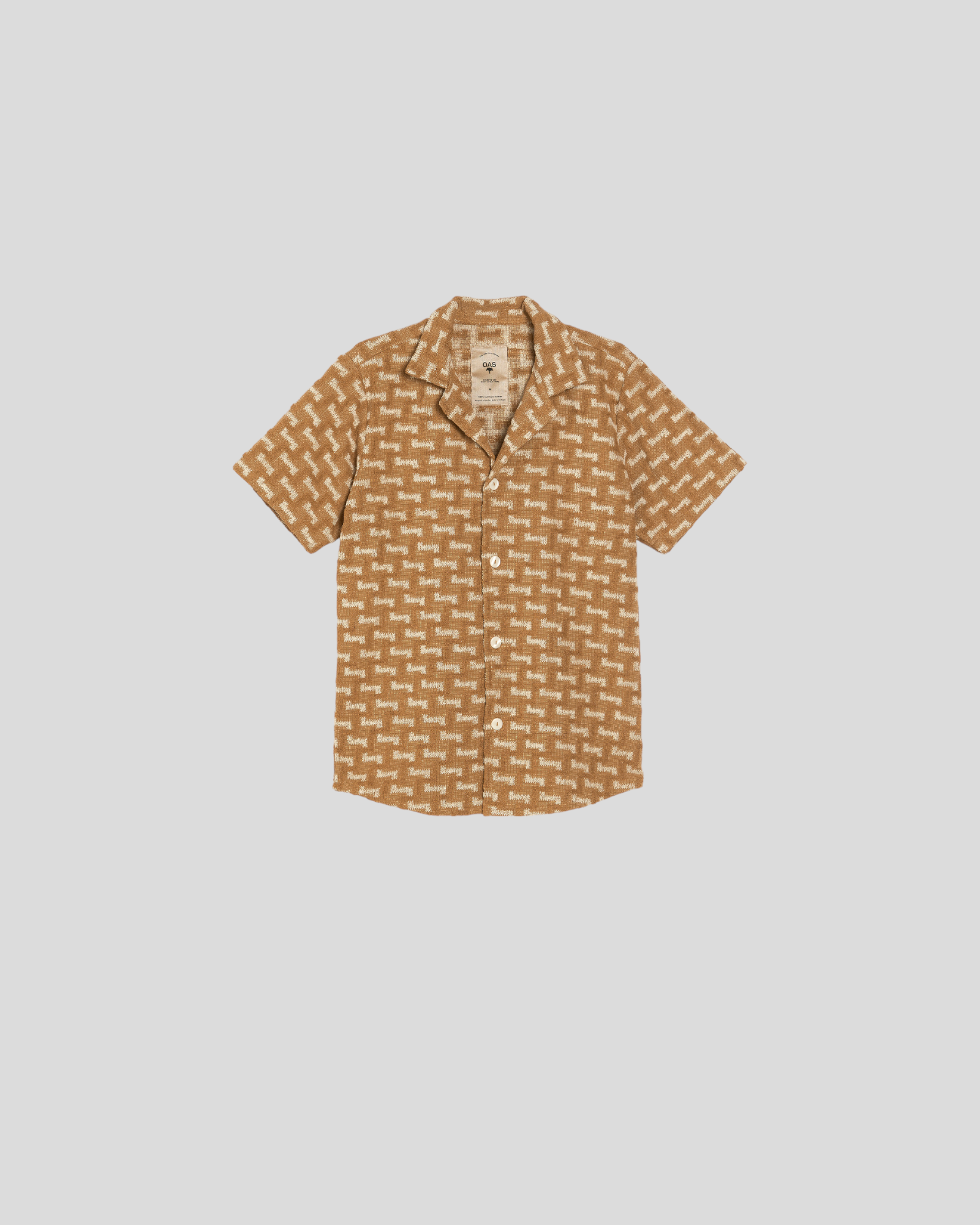 OAS || Camel Layer Zig Cuba Terry Shirt -Chemise