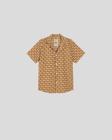 OAS || Camel Layer Zig Cuba Terry Shirt -Chemise
