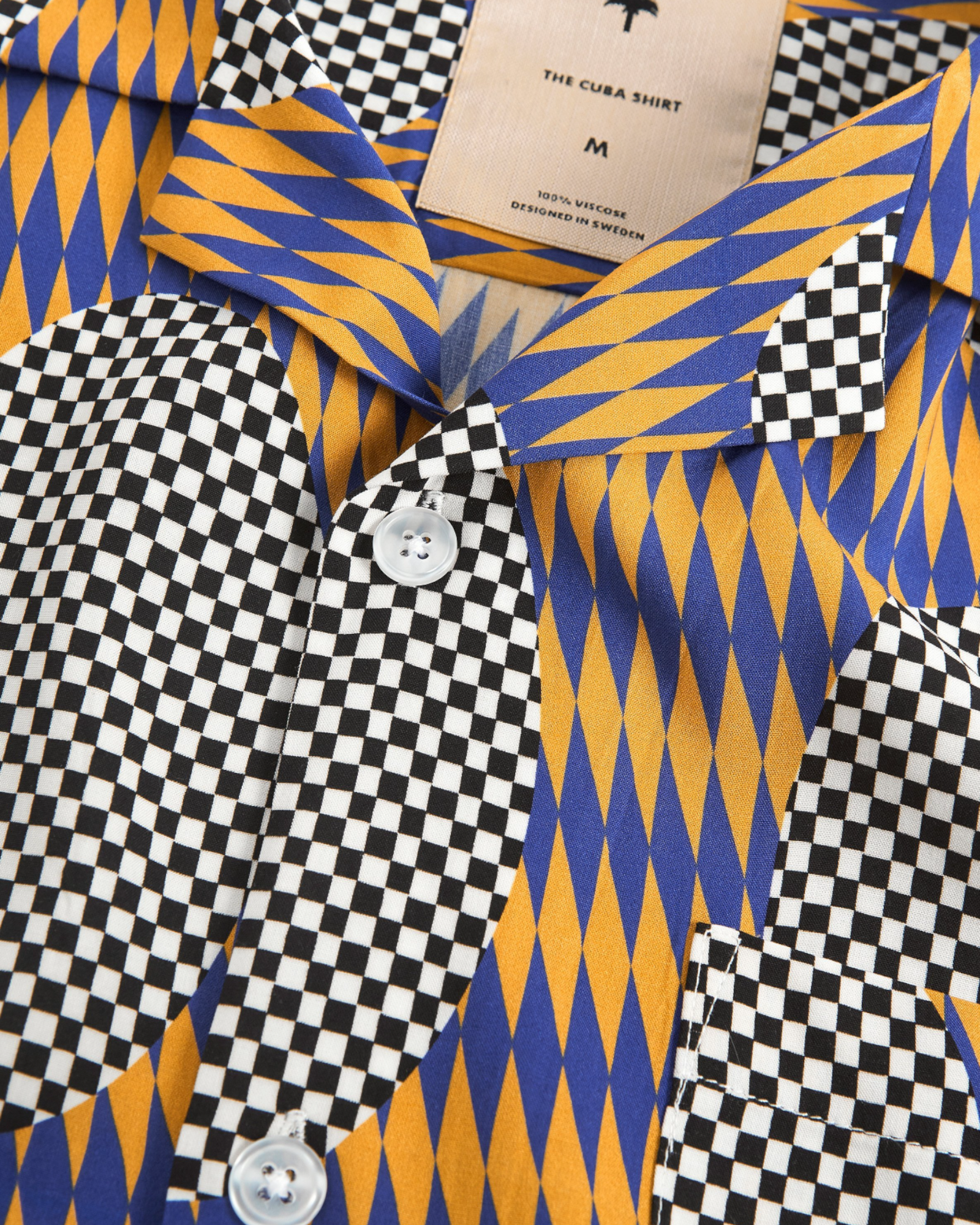 OAS || Chester Finesse Viscose Shirt - Blue/ Orange OAS Compagny