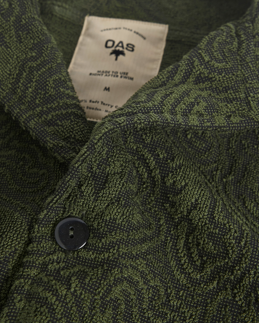 OAS || Squiggle Cuba Terry Shirt - Forest Green